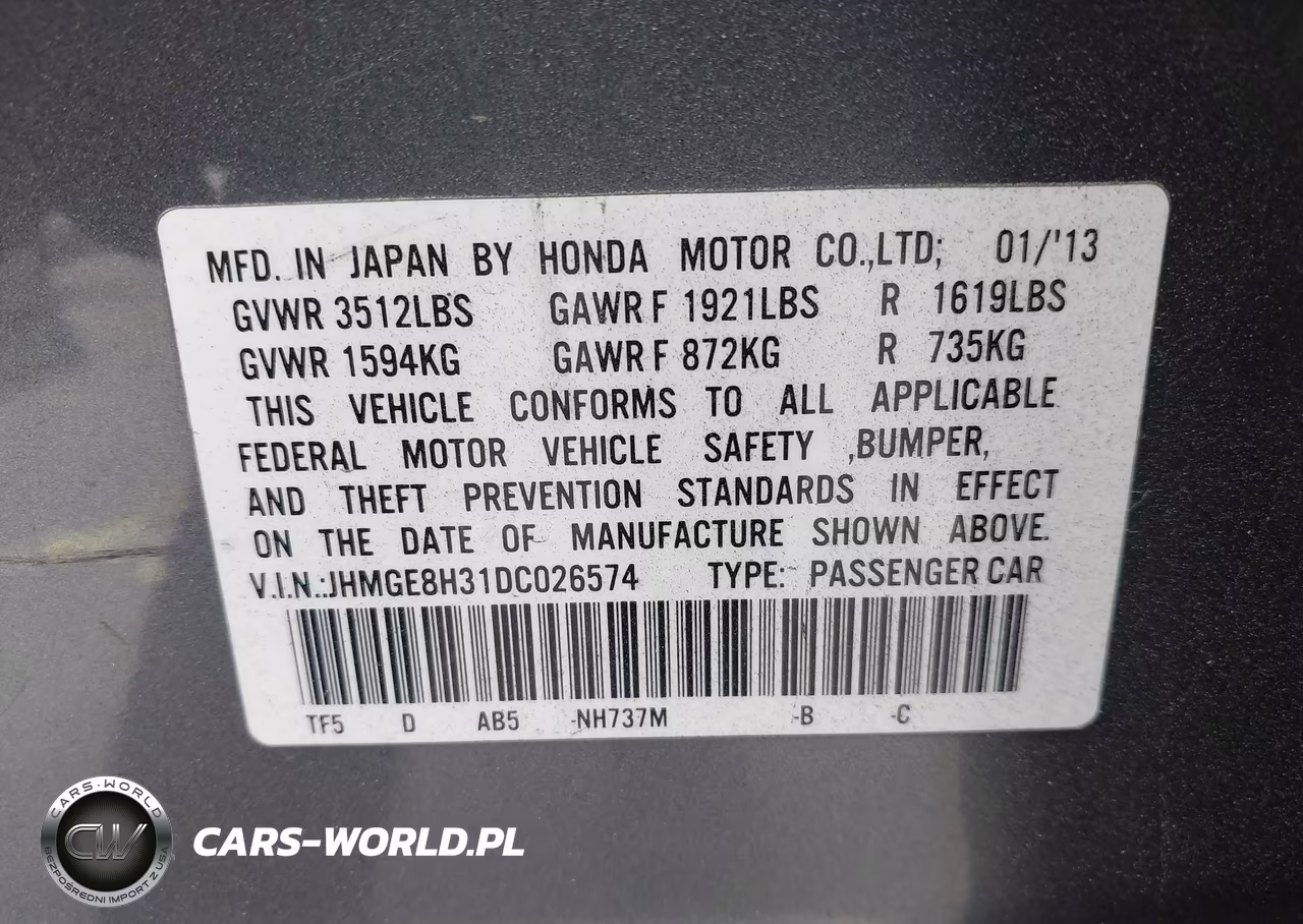 2013 Honda Fit VIN:JHMGE8H31DC026574 - 9