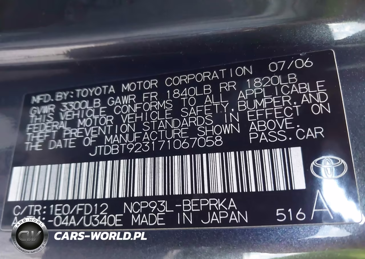 2007 Toyota Yaris VIN:JTDBT923171067058 - 9