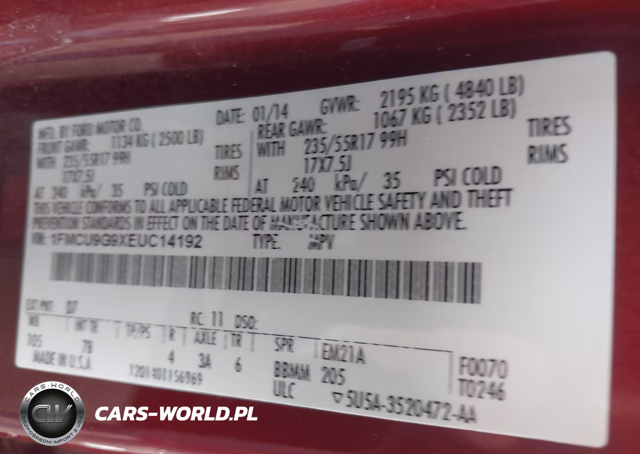 2014 Ford Escape Se VIN:1FMCU9G9XEUC14192 - 9