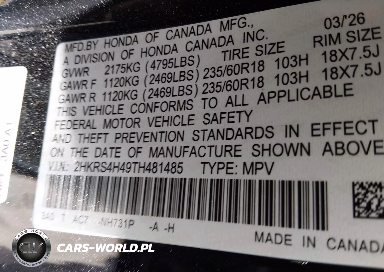 2026 Honda Cr-V Ex Awd VIN:2HKRS4H49TH481485 - 9