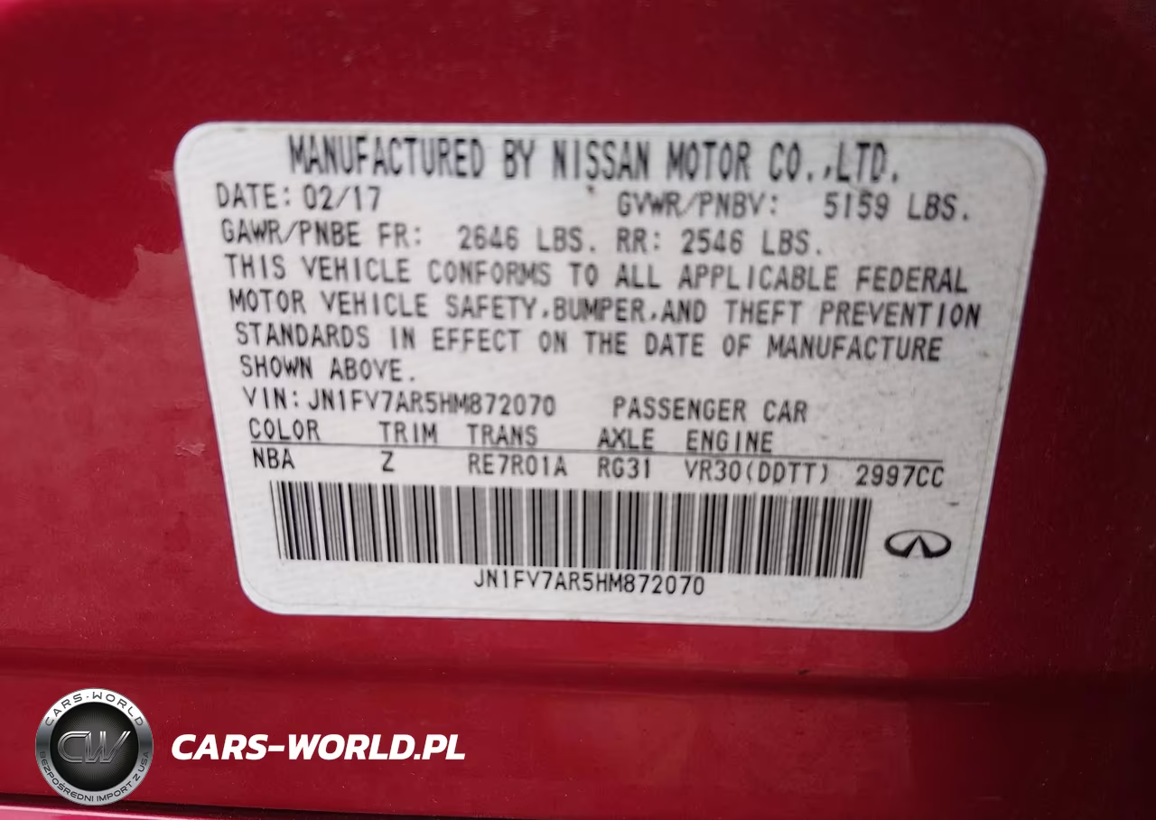 2017 Infiniti Q50 3.0T Red Sport 400 VIN:JN1FV7AR5HM872070 - 9