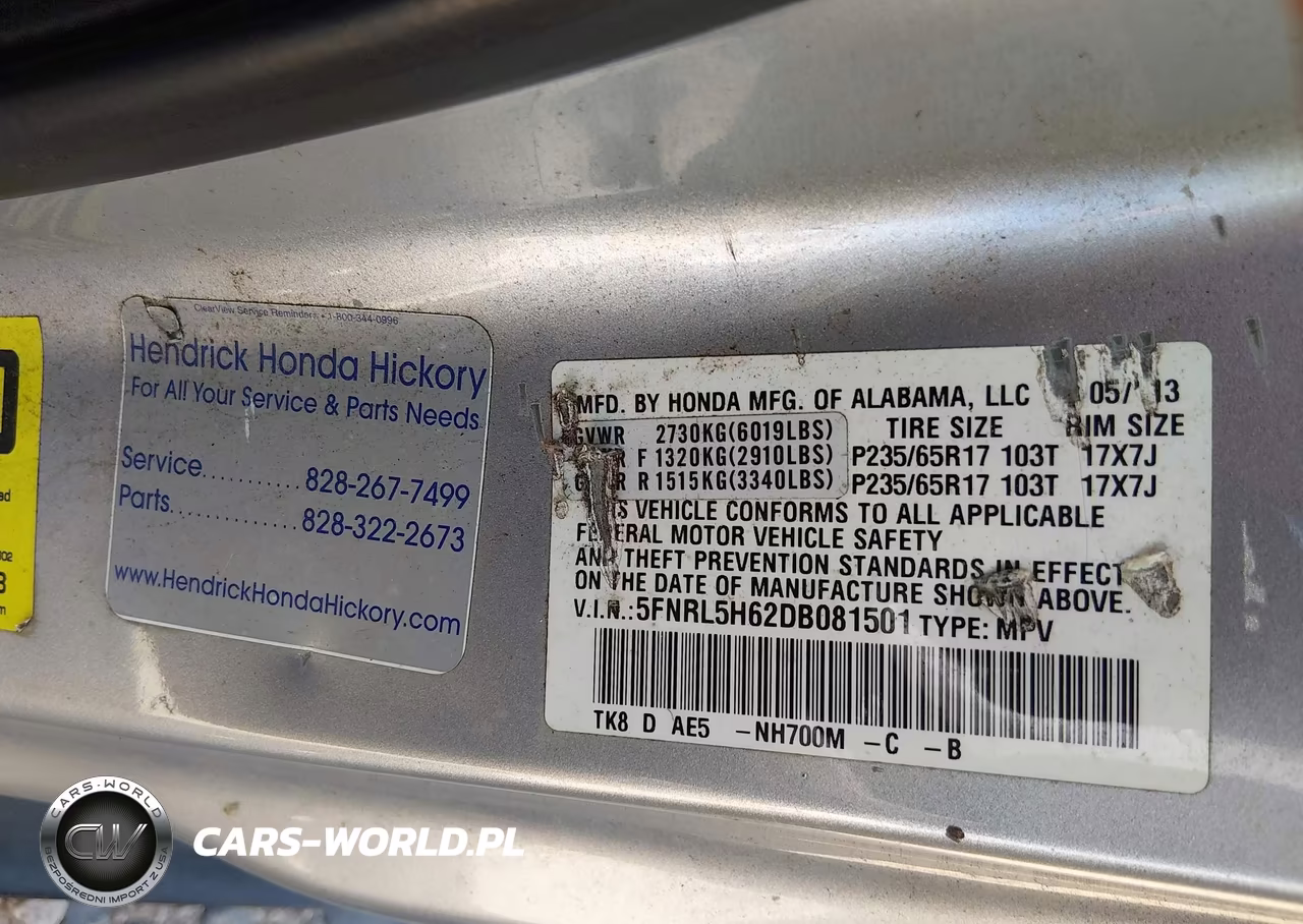 2013 Honda Odyssey Ex-L VIN:5FNRL5H62DB081501 - 9