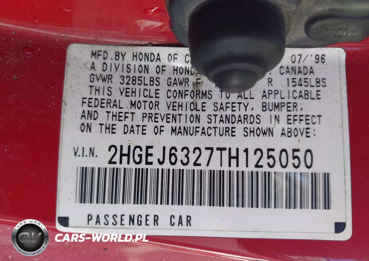 1996 Honda Civic Cx VIN:2HGEJ6327TH125050 - 9