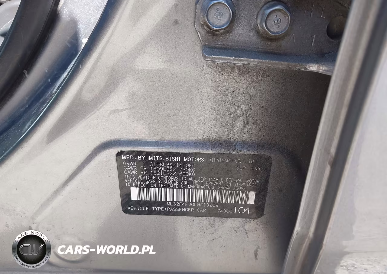 2020 Mitsubishi Mirage G4 Le-Se VIN:ML32F4FJ0LHF13209 - 9