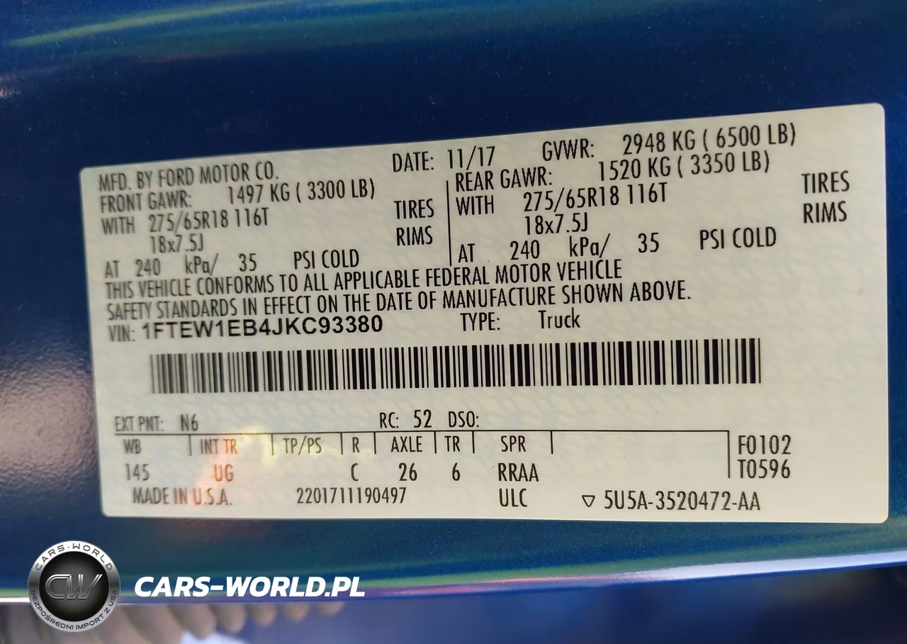 2018 Ford F-150 Xl-Xlt VIN:1FTEW1EB4JKC93380 - 9