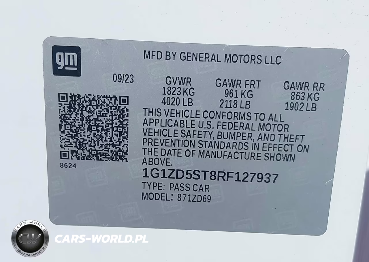 2024 Chevrolet Malibu Fwd 1Lt VIN:1G1ZD5ST8RF127937 - 9