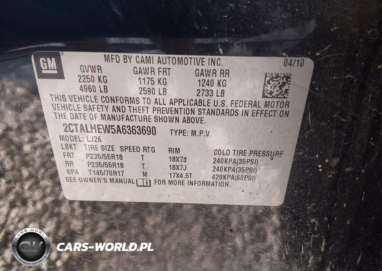 2010 GMC Terrain Slt-2 VIN:2CTALHEW5A6363690 - 9