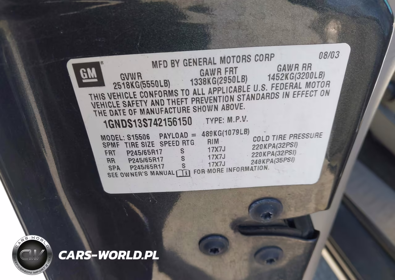 2004 Chevrolet Trailblazer Lt VIN:1GNDS13S742156150 - 9