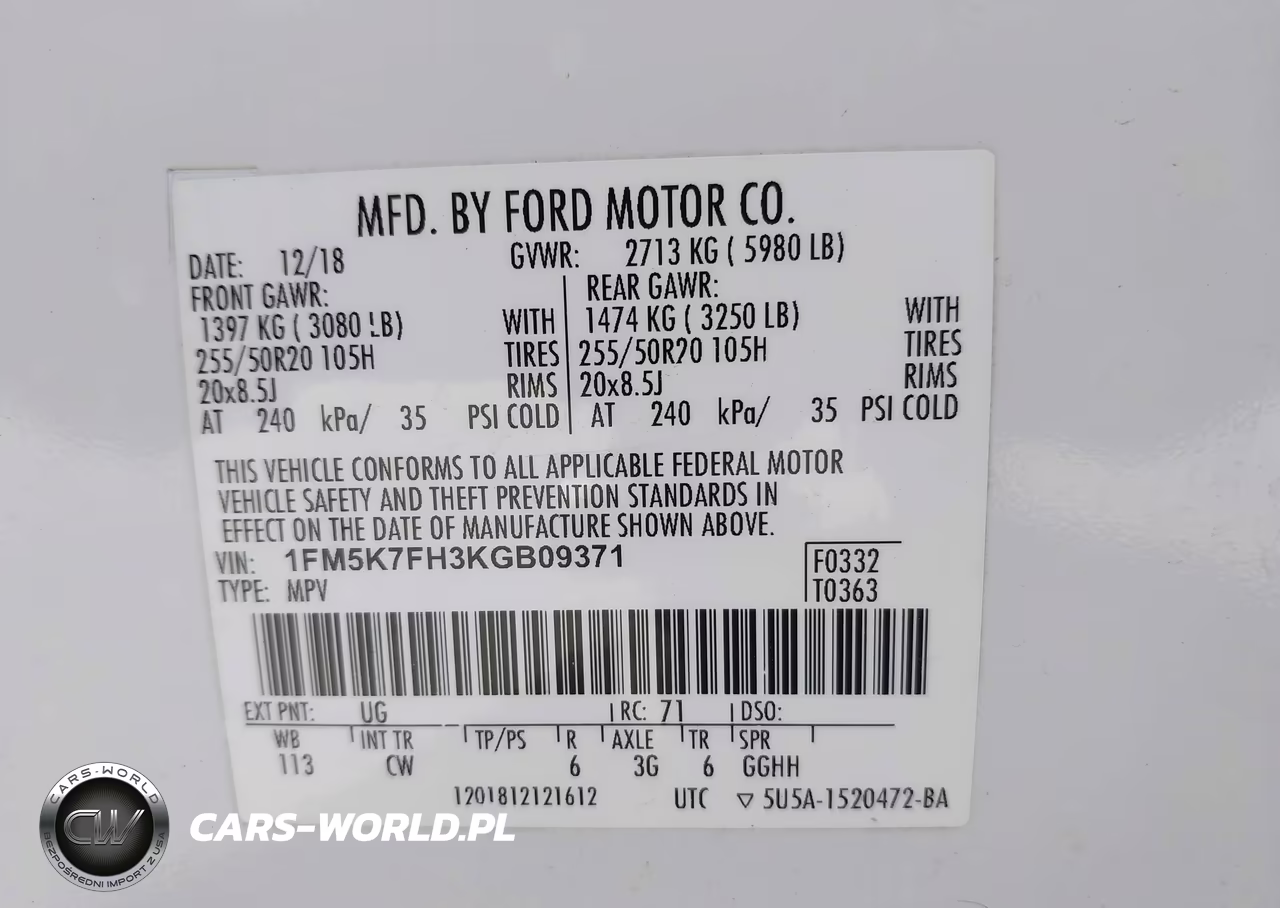 2019 Ford Explorer Limited VIN:1FM5K7FH3KGB09371 - 9