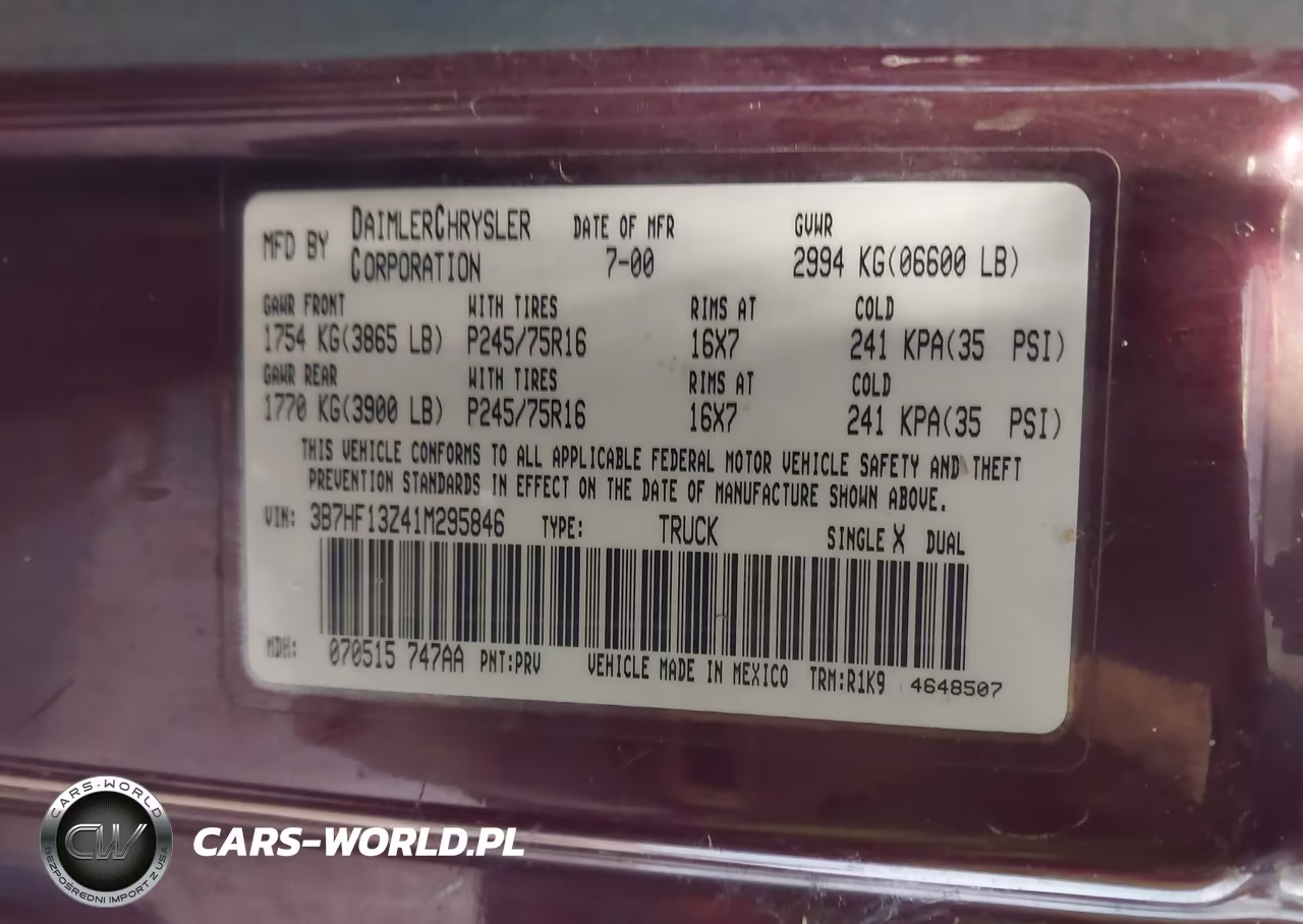 2001 Dodge Ram 1500 St VIN:3B7HF13Z41M295846 - 9