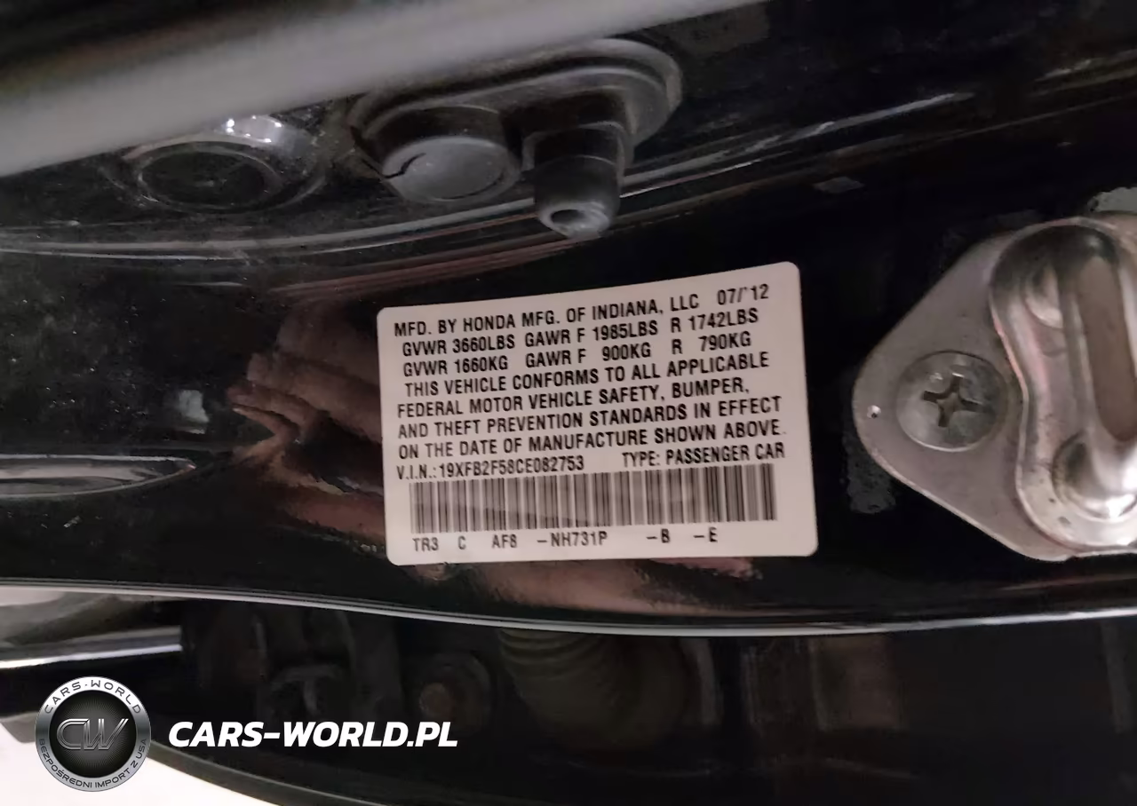 2012 Honda Civic Lx VIN:19XFB2F58CE082753 - 9