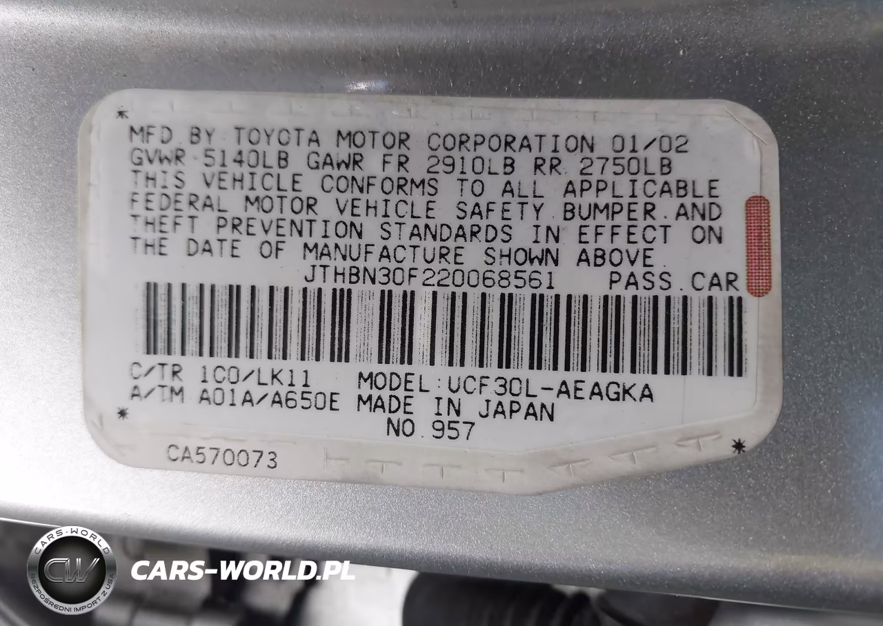 2002 Lexus Ls 430 VIN:JTHBN30F220068561 - 9
