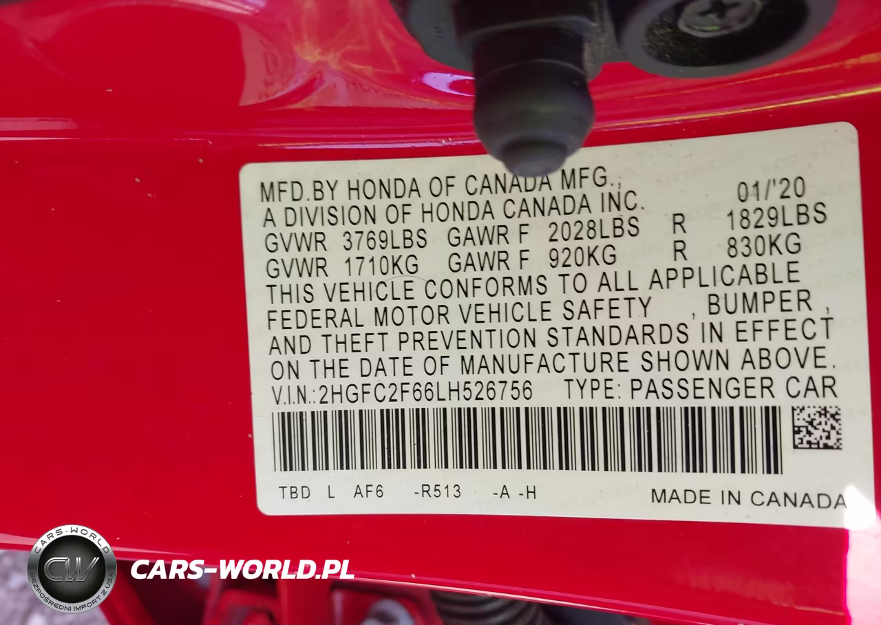 2020 Honda Civic Lx VIN:2HGFC2F66LH526756 - 9