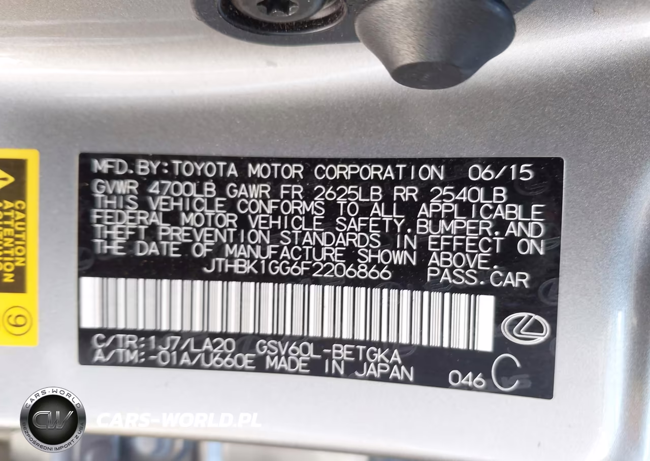 2015 Lexus Es 350 VIN:JTHBK1GG6F2206866 - 9