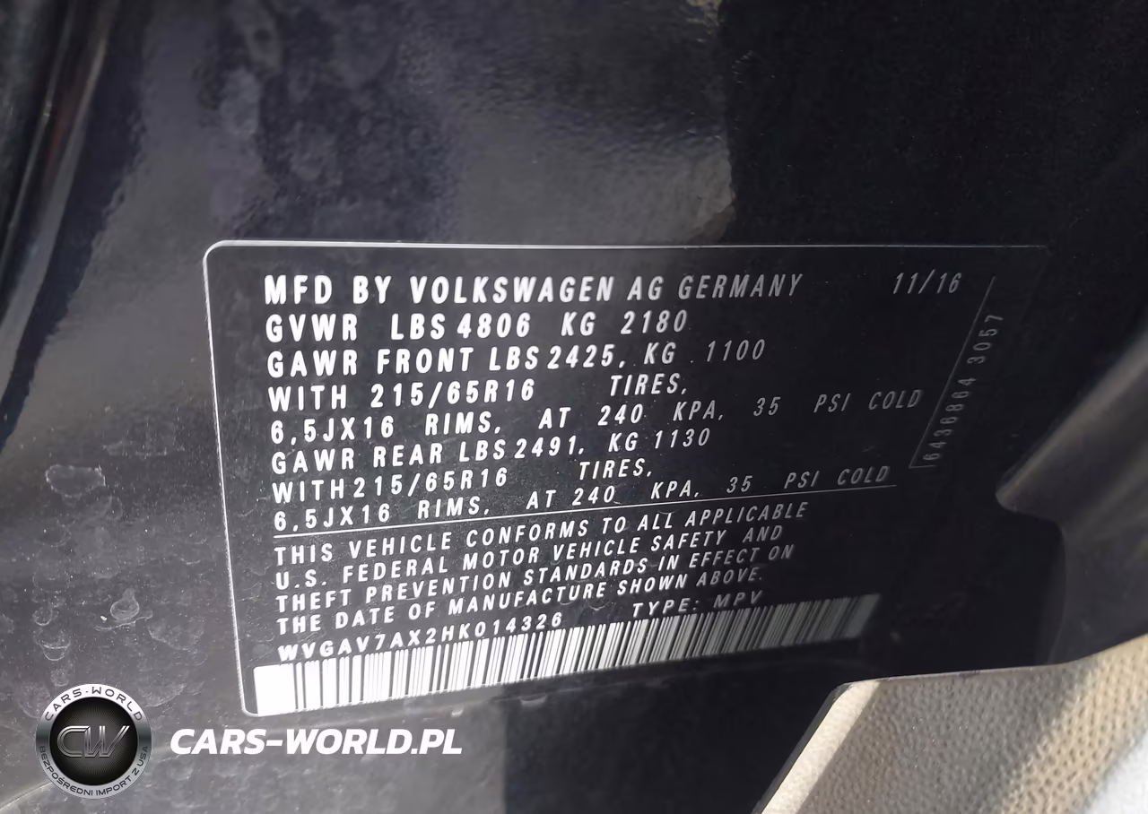 2017 Volkswagen Tiguan 2.0T-2.0T S VIN:WVGAV7AX2HK014326 - 9
