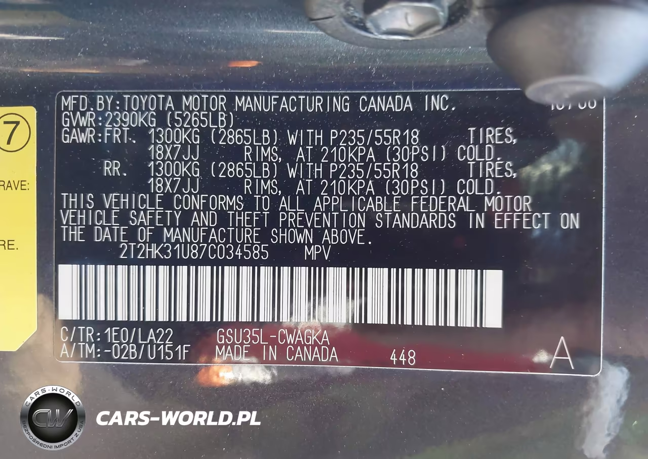 2007 Lexus Rx 350 VIN:2T2HK31U87C034585 - 9