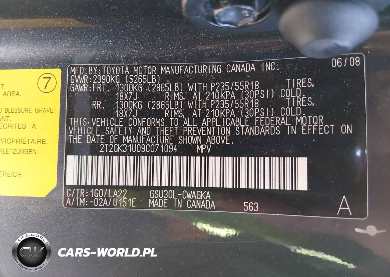2009 Lexus Rx 350 VIN:2T2GK31U09C071094 - 9