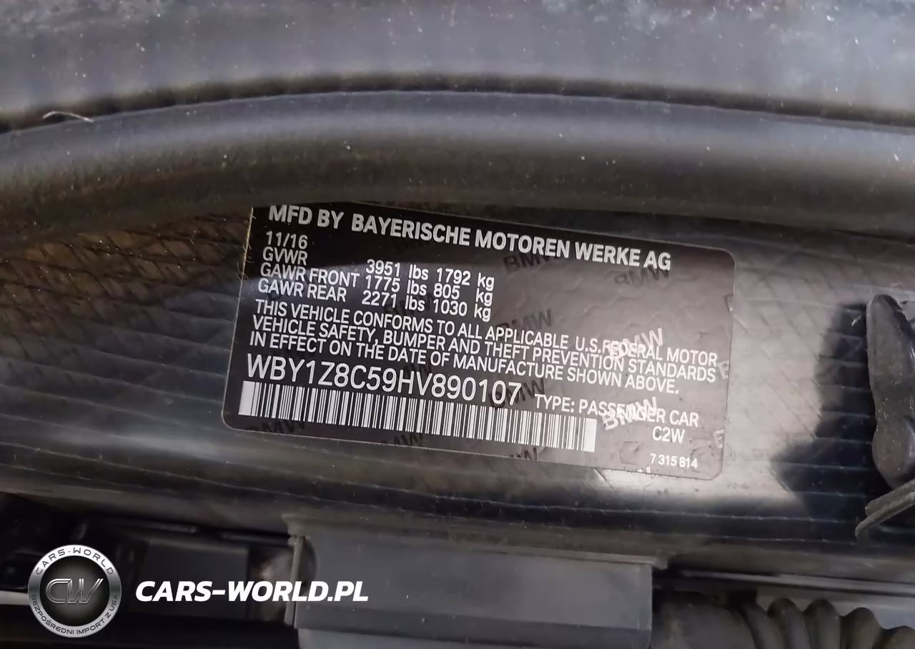 2017 BMW I3 94 Ah W-Range Extender VIN:WBY1Z8C59HV890107 - 9