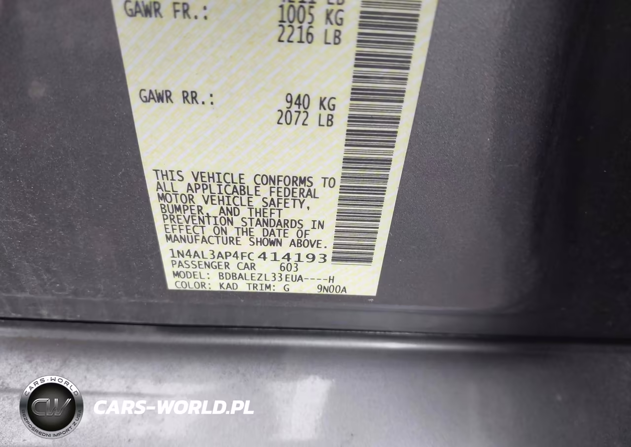 2015 Nissan Altima 2.5 S VIN:1N4AL3AP4FC414193 - 9