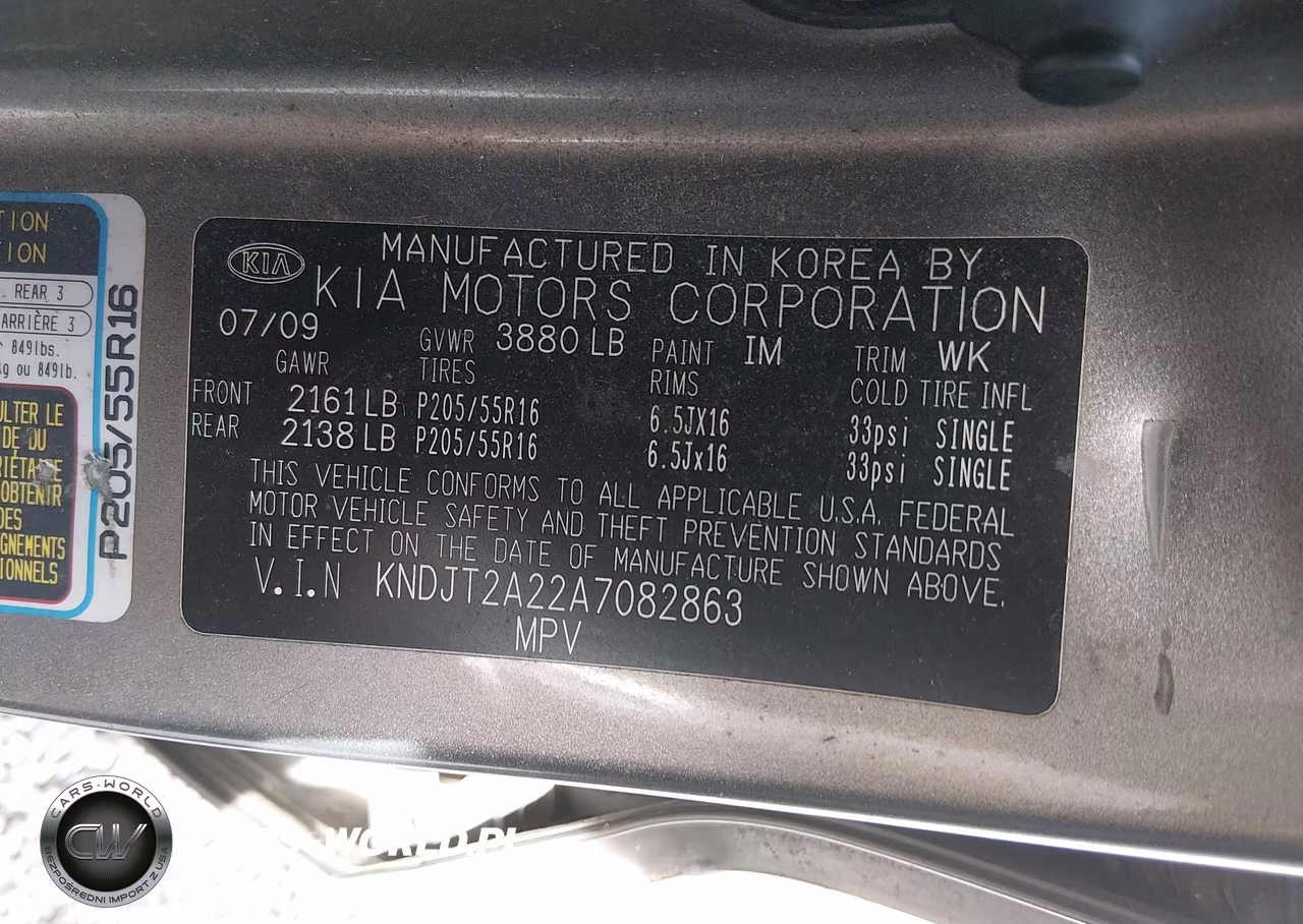 2010 Kia Soul + VIN:KNDJT2A22A7082863 - 9