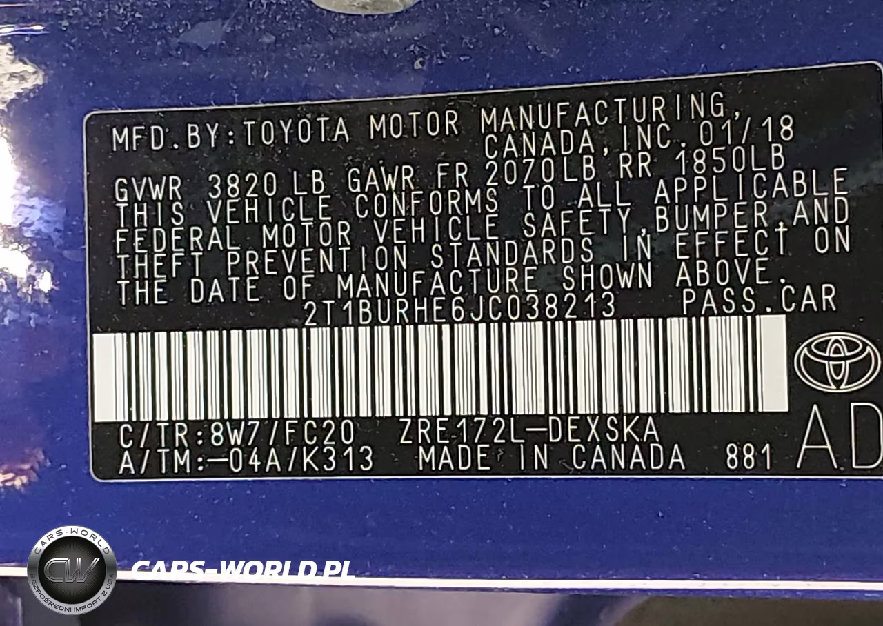 2018 Toyota Corolla Se VIN:2T1BURHE6JC038213 - 9