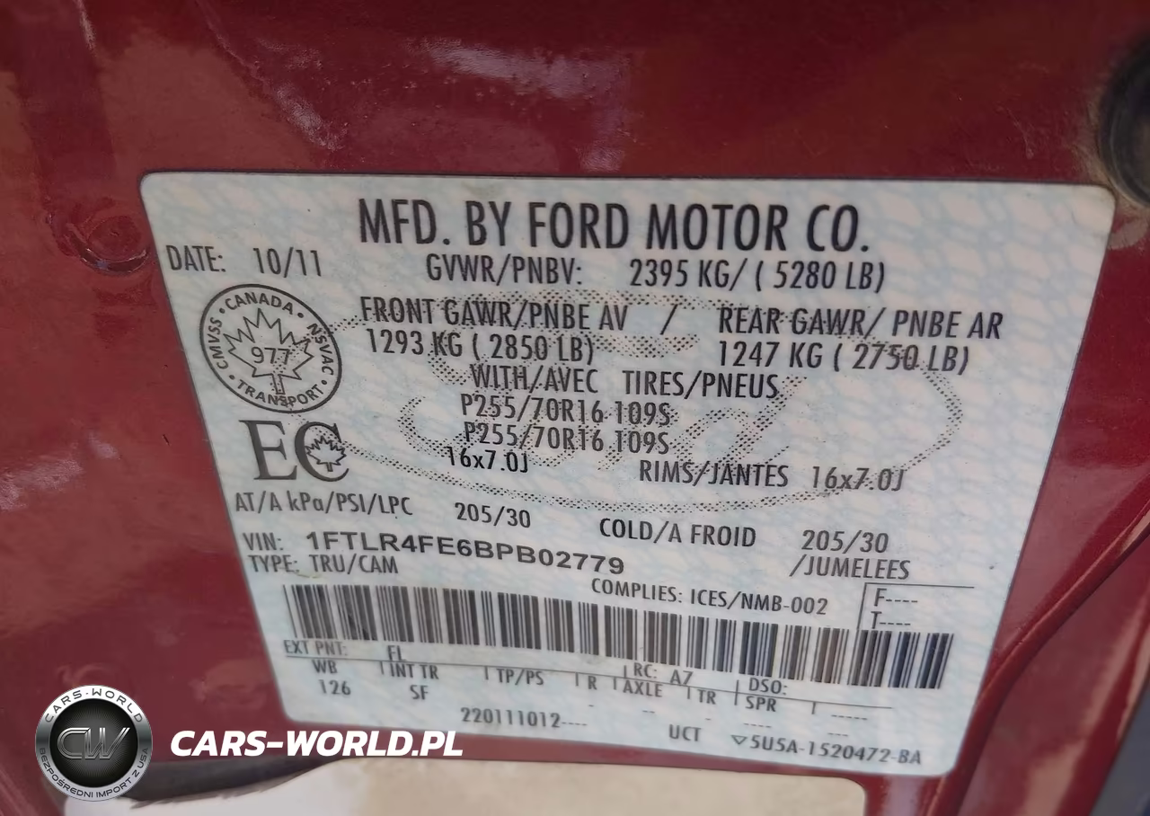 2011 Ford Ranger Sport-Xlt VIN:1FTLR4FE6BPB02779 - 9