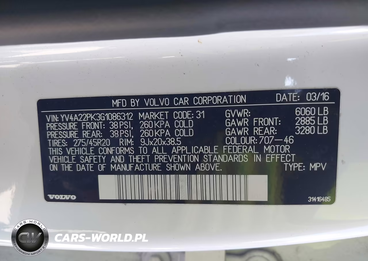 2016 Volvo Xc90 T6 Momentum VIN:YV4A22PK3G1086312 - 9