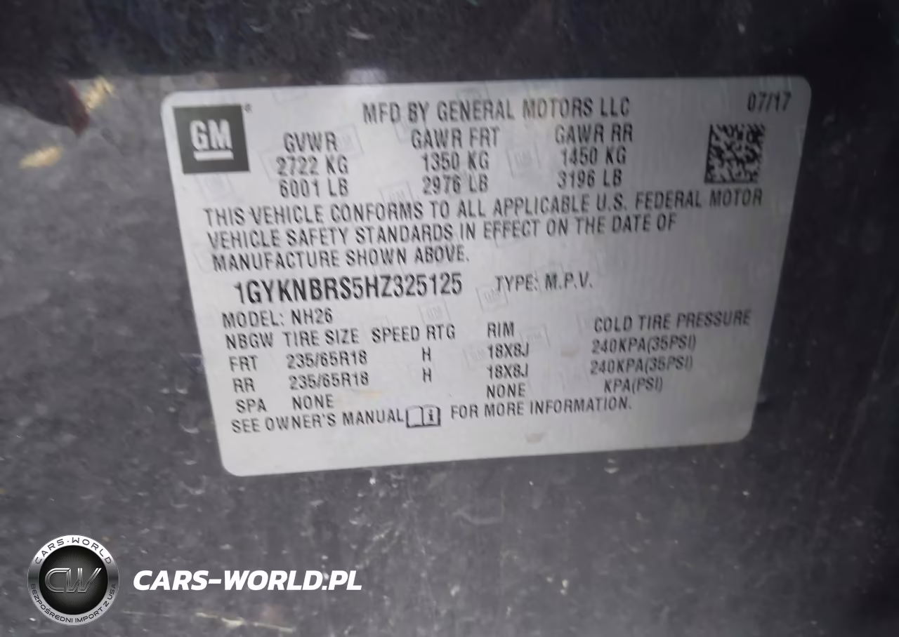 2017 Cadillac Xt5 Luxury VIN:1GYKNBRS5HZ325125 - 9