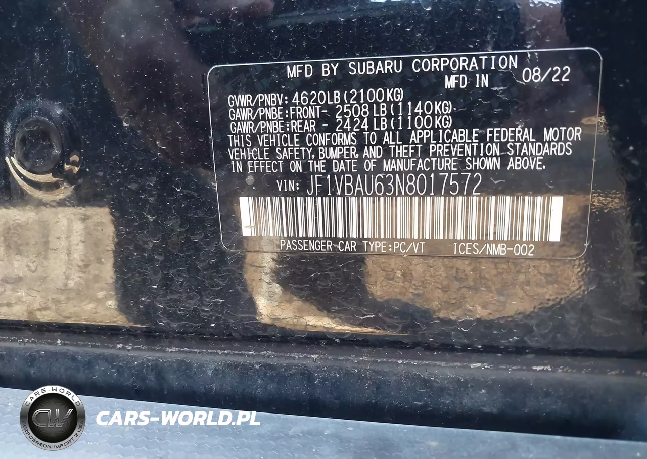 2022 Subaru Wrx Gt VIN:JF1VBAU63N8017572 - 9