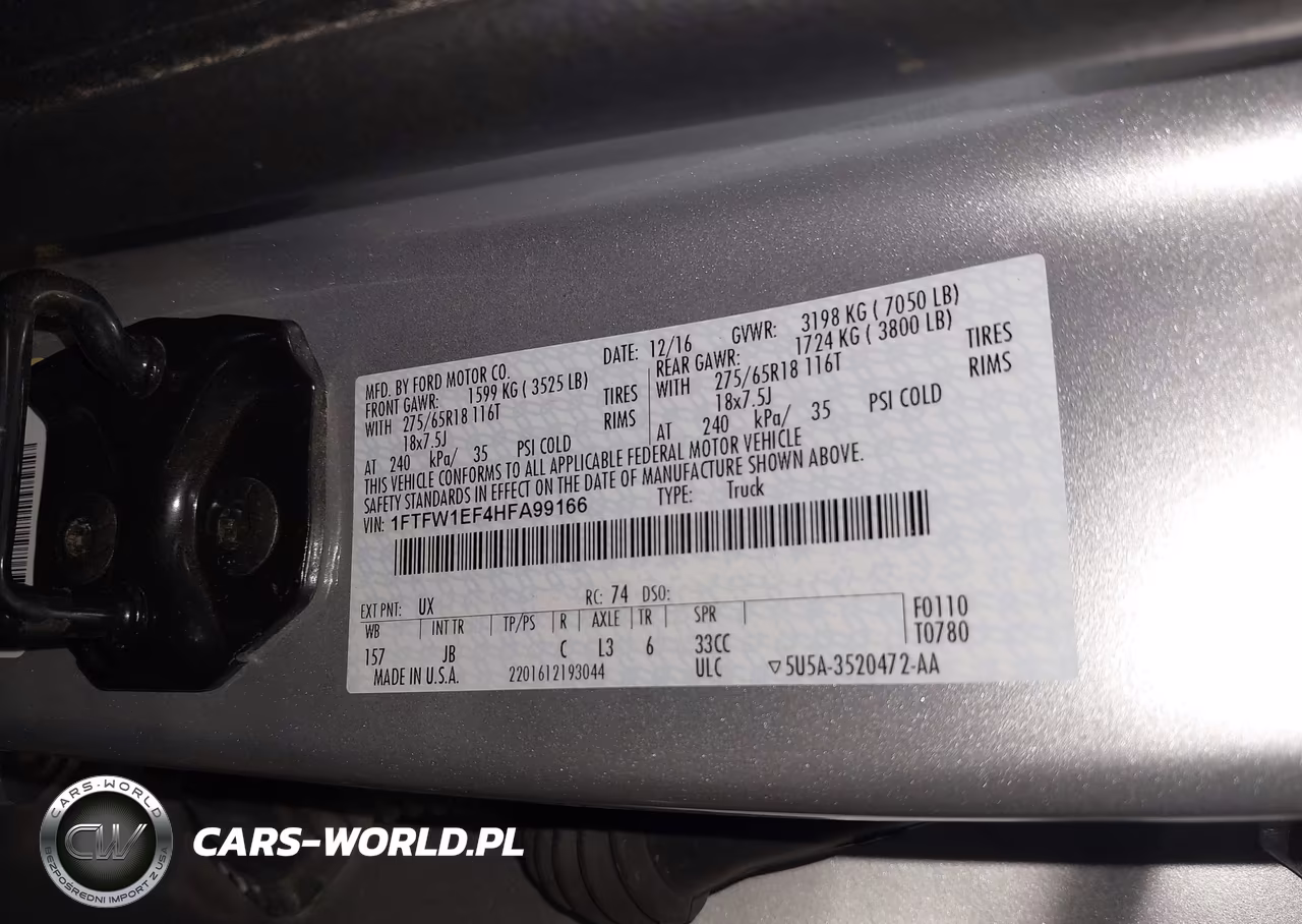2017 Ford F-150 Xlt VIN:1FTFW1EF4HFA99166 - 9