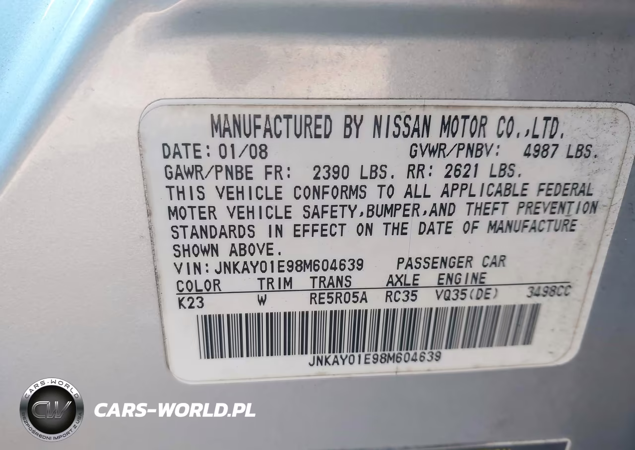 2008 Infiniti M35 VIN:JNKAY01E98M604639 - 9