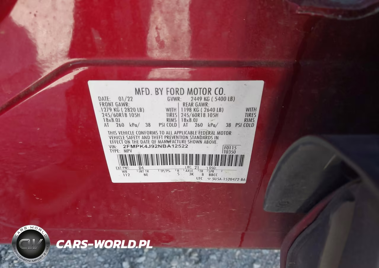 2022 Ford Edge Sel VIN:2FMPK4J92NBA12522 - 9