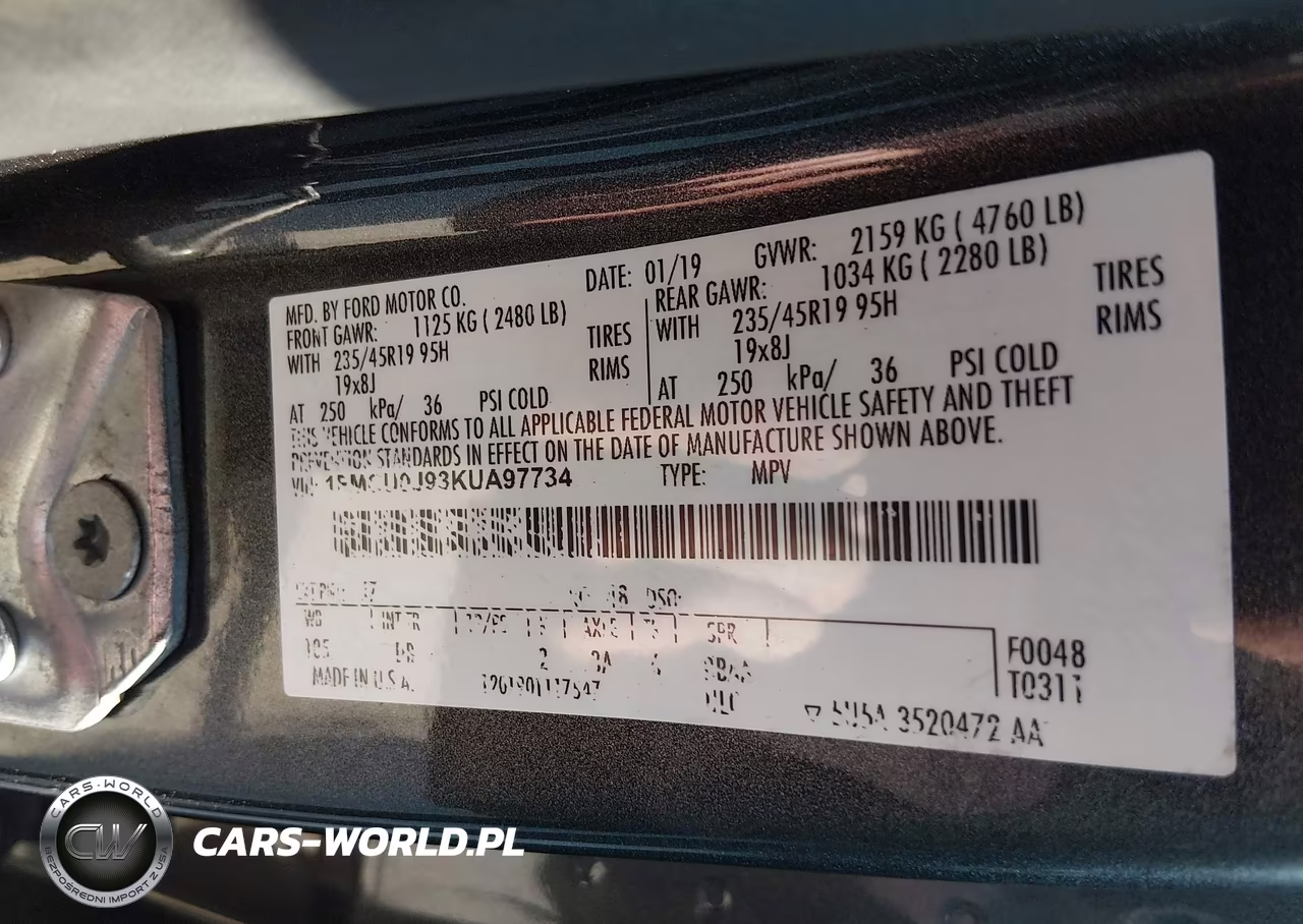 2019 Ford Escape Titanium VIN:1FMCU0J93KUA97734 - 9
