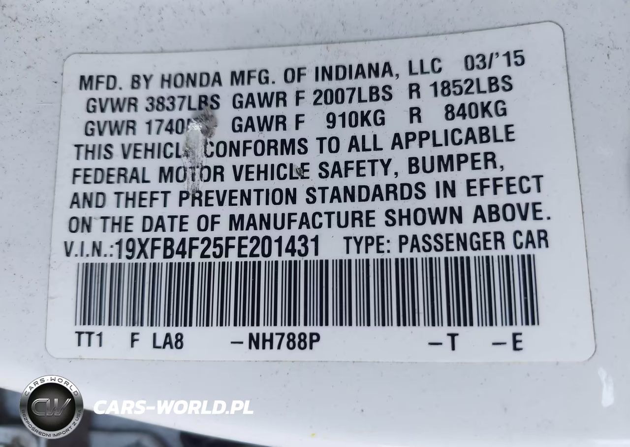 2015 Honda Civic Hybrid VIN:19XFB4F25FE201431 - 9