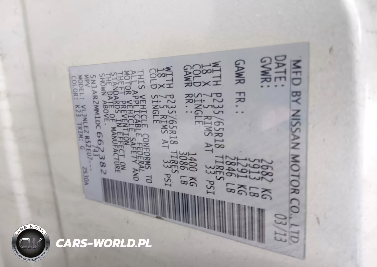 2013 Nissan Pathfinder Sv VIN:5N1AR2MM1DC662382 - 9