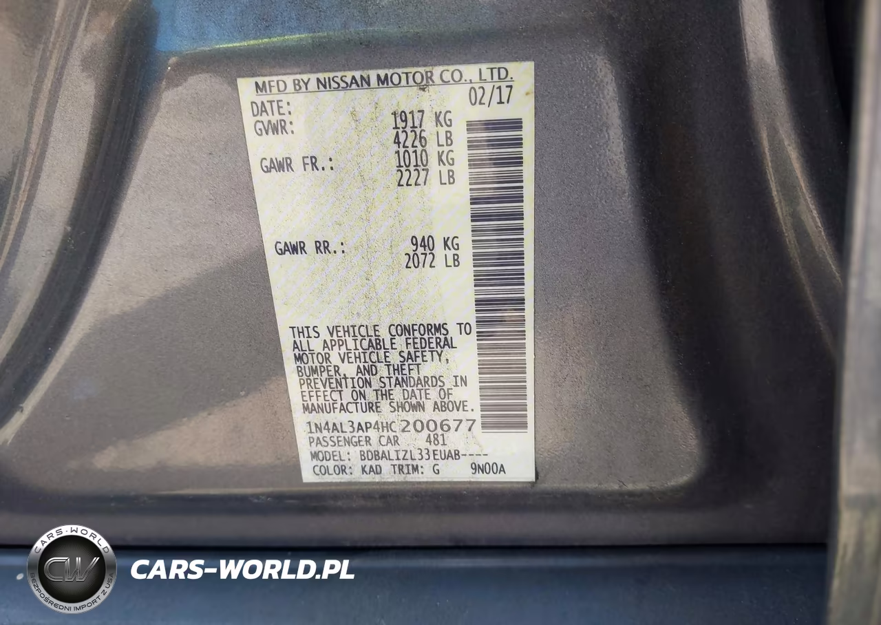2017 Nissan Altima 2.5 Sv VIN:1N4AL3AP4HC200677 - 9