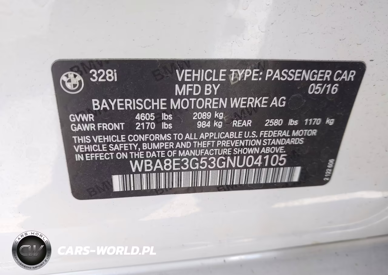 2016 BMW 328I xDrive VIN:WBA8E3G53GNU04105 - 9