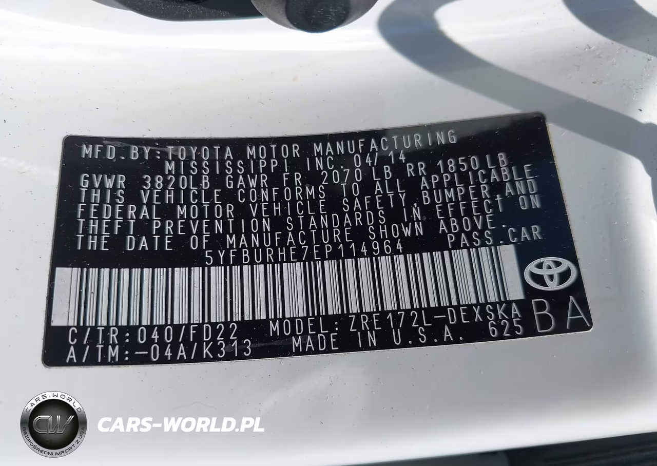 2014 Toyota Corolla S VIN:5YFBURHE7EP114964 - 9
