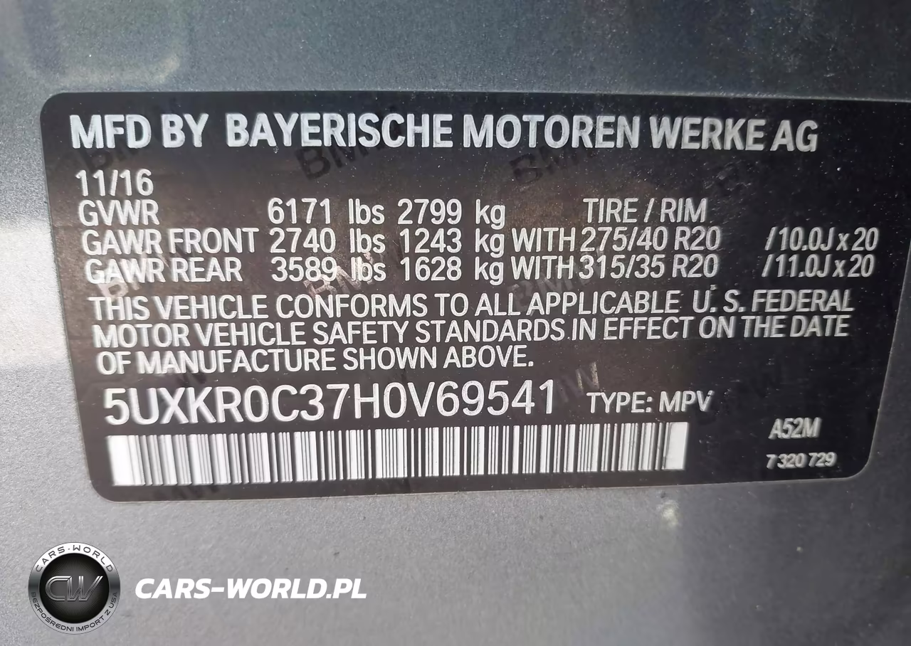 2017 BMW X5 xDrive35I VIN:5UXKR0C37H0V69541 - 9