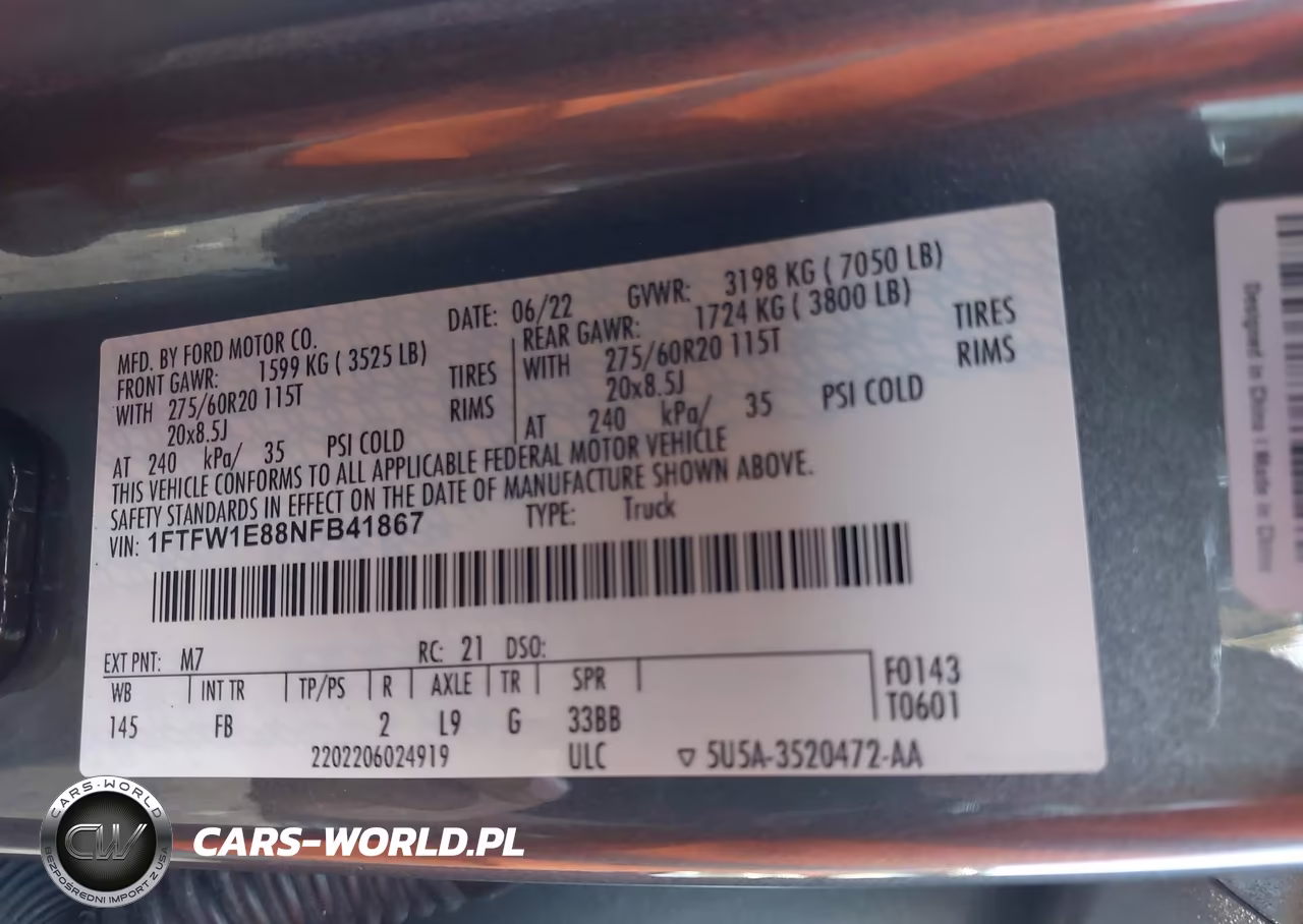 2022 Ford F-150 Xlt VIN:1FTFW1E88NFB41867 - 9