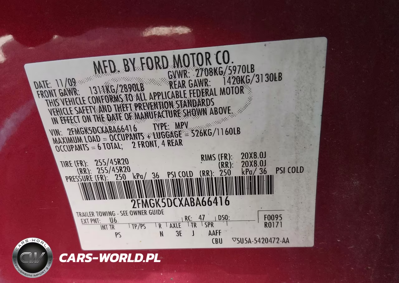2010 Ford Flex Limited VIN:2FMGK5DCXABA66416 - 9