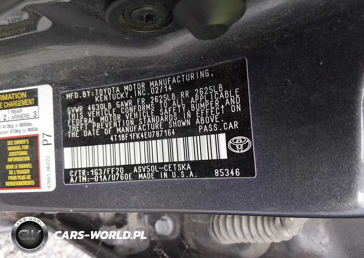 2014 Toyota Camry Se VIN:4T1BF1FK4EU787164 - 9