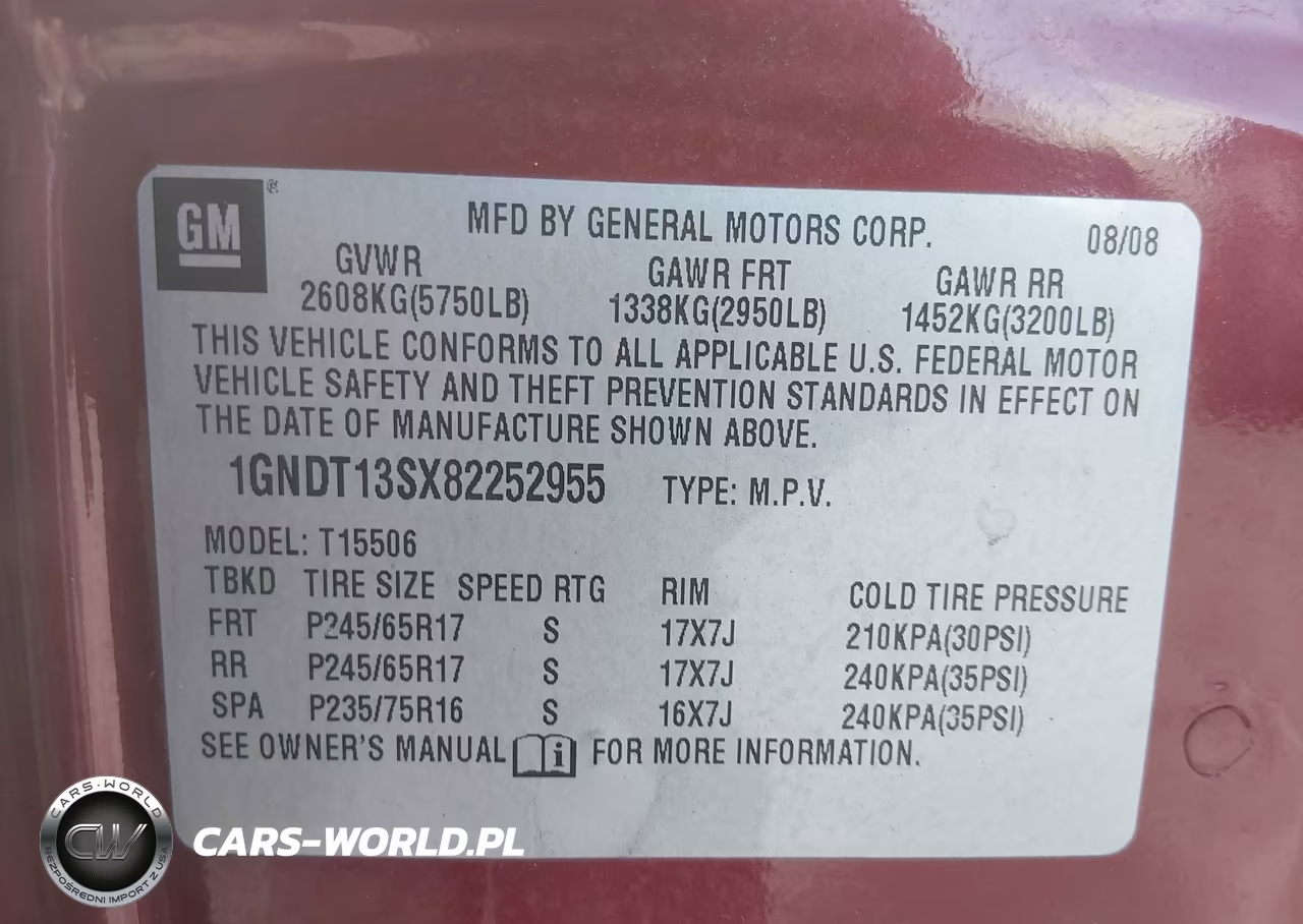 2008 Chevrolet Trailblazer Lt VIN:1GNDT13SX82252955 - 9