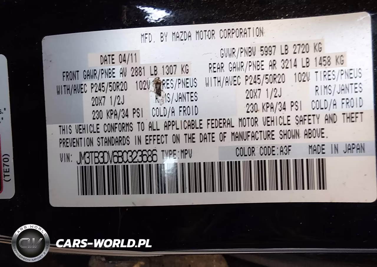 2011 Mazda Cx-9 Grand Touring VIN:JM3TB3DV6B0323686 - 9