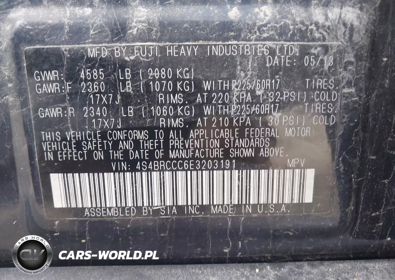 2014 Subaru Outback 2.5I Premium VIN:4S4BRCCC6E3203191 - 9