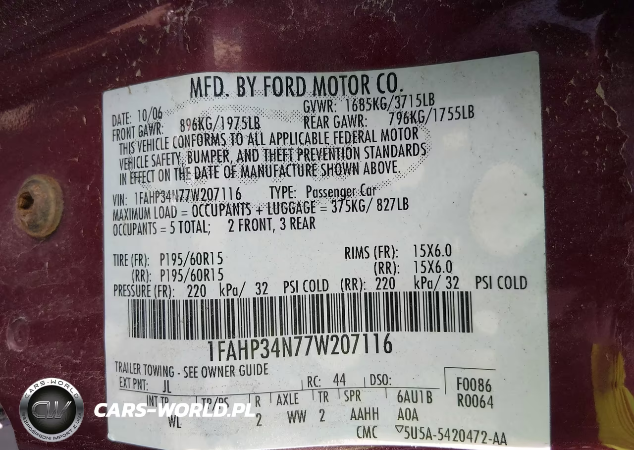 2007 Ford Focus S-Se-Ses VIN:1FAHP34N77W207116 - 9