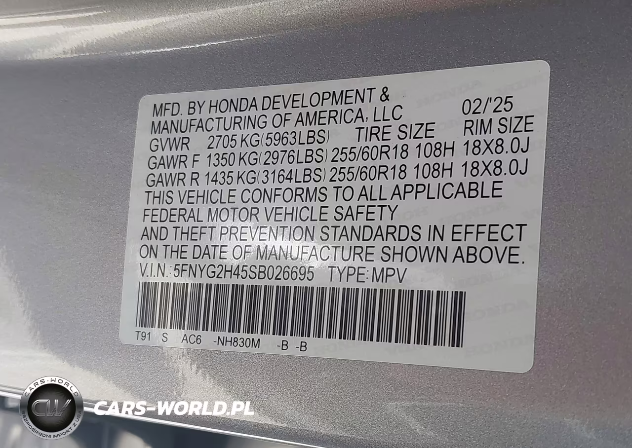 2025 Honda Pilot Ex-L VIN:5FNYG2H45SB026695 - 9