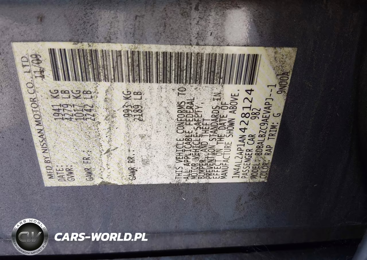 2010 Nissan Altima 2.5 S VIN:1N4AL2AP1AN428124 - 9