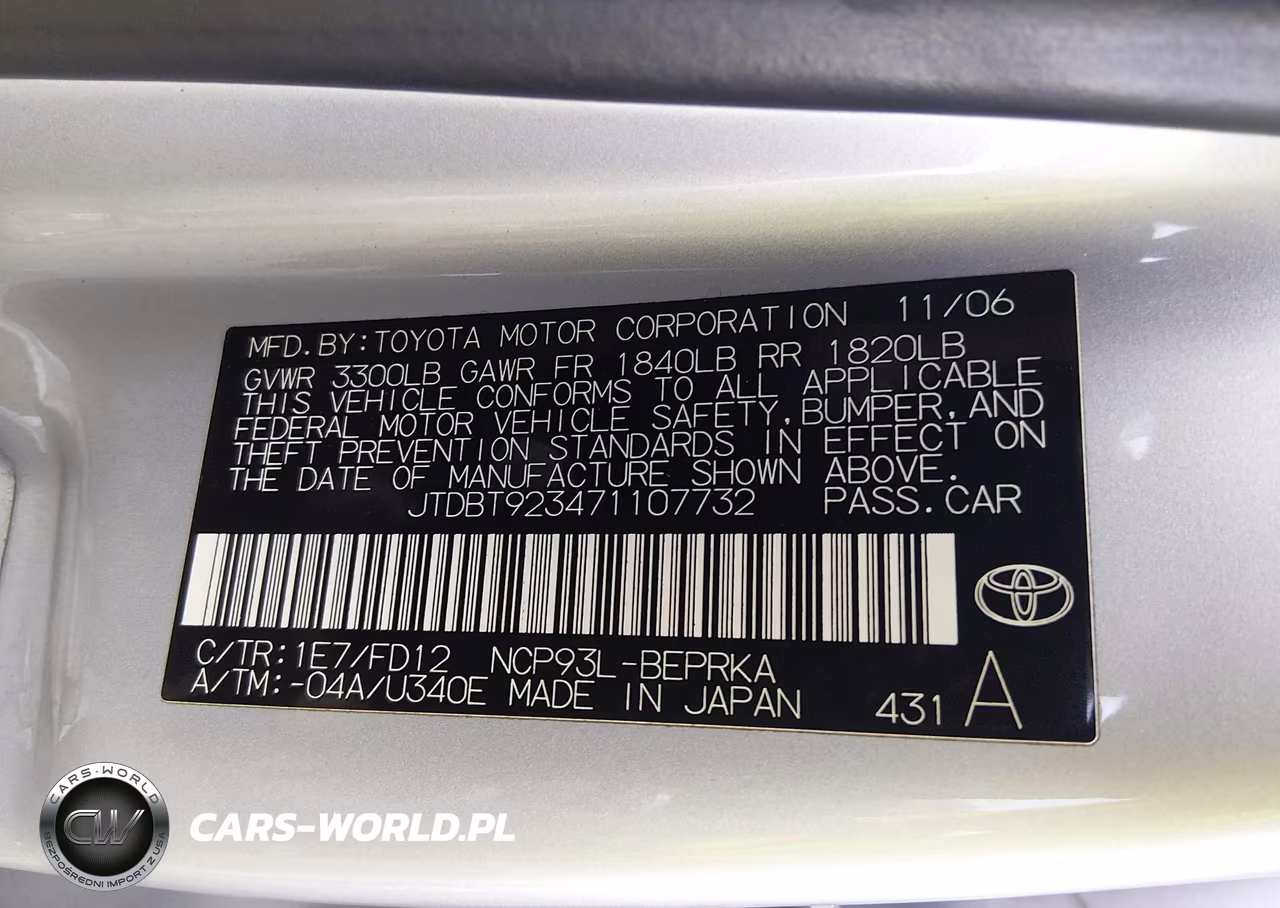 2007 Toyota Yaris VIN:JTDBT923471107732 - 9