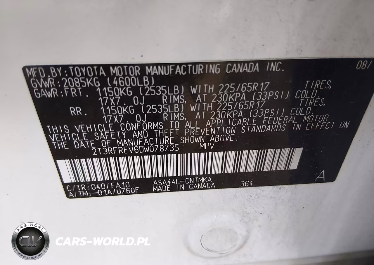 2013 Toyota Rav4 Xle VIN:2T3RFREV6DW078735 - 9